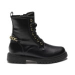 Μποτάκια αρβυλάκια δερμάτινα AMICA μόδας κορίτσι – ΜΑΥΡΟ